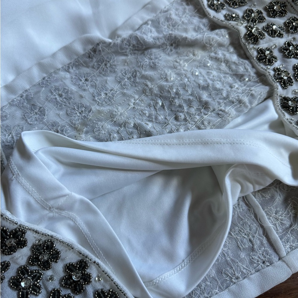 Aiden Mattox White One‎ Shoulder Mini Dress - Picture 10 of 11